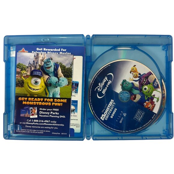 Monsters University Blu Ray DVD Disney Pixar G Rated 2013 Billy Crystal Animated - Picture 3 of 8